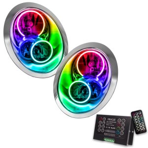 Mini Cooper Headlight Assemblies - ORACLE Lighting - SMD ColorSHIFT with 2.0 Controller - `05-`08